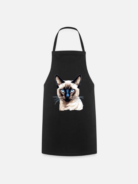 Siamese Cat Siamkatze - Kochschürze - Schwarz