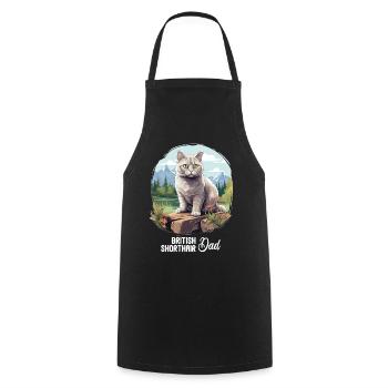 British Shorthair - Cooking Apron - black - Front - AI Model Male 185 dark (185cm)