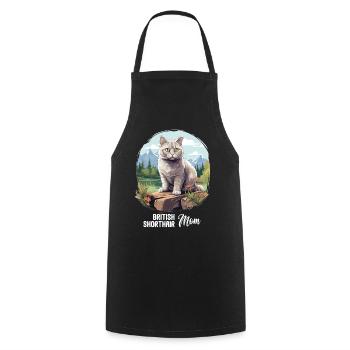 British Shorthair - Cooking Apron - black - Front - AI Model Male 185 dark (185cm)