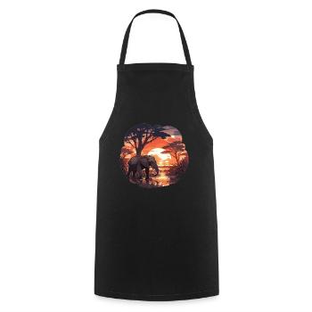 Elephant, Elephant, Pachyderm, Animal, Africa, Safari - Cooking Apron - black - Front - AI Model Male 185 dark (185cm)