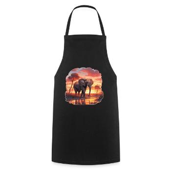 Elephant, Elephant, Pachyderm, Animal, Africa, Safari - Cooking Apron - black - Front - AI Model Male 185 dark (185cm)