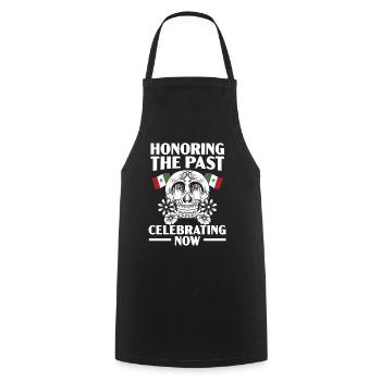 Honorer le passé en célébrant maintenant Dia De Muertos - Tablier de cuisine - noir - Devant - AI Model Male 185 dark (185cm)