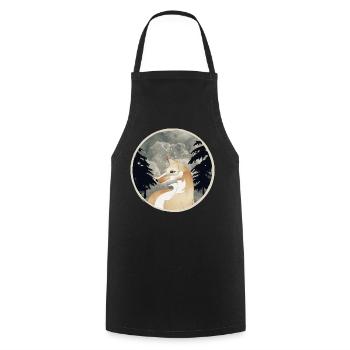Fox Patch in Vintage Style Hand Drawn - Cooking Apron - black - Front - AI Model Male 185 dark (185cm)