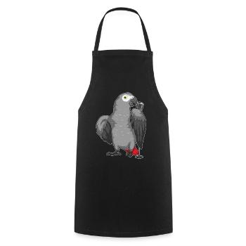 Parrot Singer Microphone Singing - Cooking Apron - black - Front - AI Model Male 185 dark (185cm)