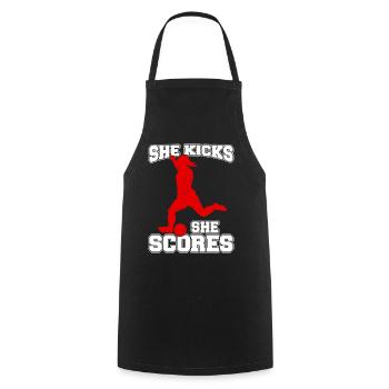 Soccer féminin, Football féminin, Football féminin - Tablier de cuisine - noir - Devant - AI Model Male 185 dark (185cm)