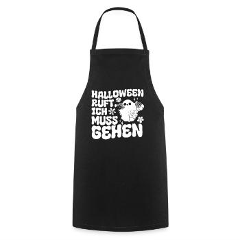 Halloween Ruft Ich Muss Gehen - Funny Halloween - Kochschürze - Schwarz - Vorne - AI Model Male 185 dark (185cm)