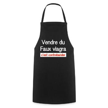 Humour Viagra Fausse Vente T-shirt - Tablier de cuisine - noir - Devant - AI Model Male 185 dark (185cm)