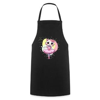 Ballerina, Kitten, Cats, Ballet Dancer - Cooking Apron - black - Front - AI Model Male 185 dark (185cm)