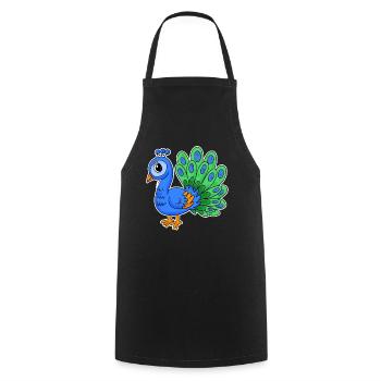 Peacock - Cooking Apron - black - Front - AI Model Male 185 dark (185cm)
