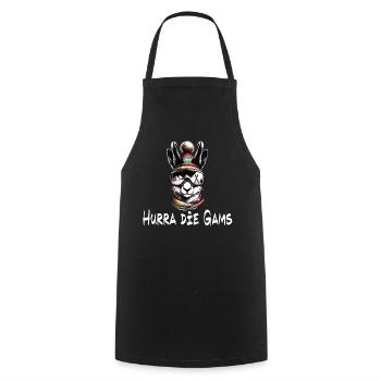 hurra die gams apres ski schifahren winter - Kochschürze - Schwarz - Vorne - AI Model Male 185 dark (185cm)