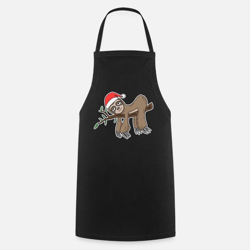 Faultier Weihnachten - Kochschürze - Schwarz