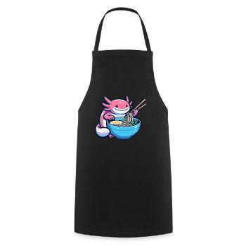 Nouilles Axolotl Ramen Amphibian Kawaii Anime - Tablier de cuisine - noir - Devant - AI Model Male 185 dark (185cm)