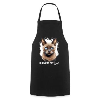 Burmese Cat Burma Katze - Cooking Apron - black - Front - AI Model Male 185 dark (185cm)