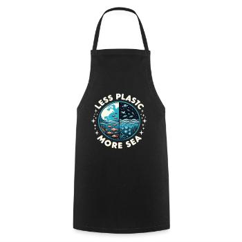 Moins de plastique, plus d’environnementalistes de l’environnement marin - Tablier de cuisine - noir - Devant - AI Model Male 185 dark (185cm)