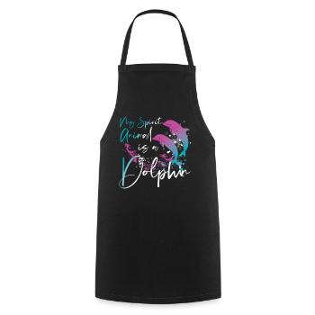 Dolphin My Spirit Animal Is A - Cooking Apron - black - Front - AI Model Male 185 dark (185cm)