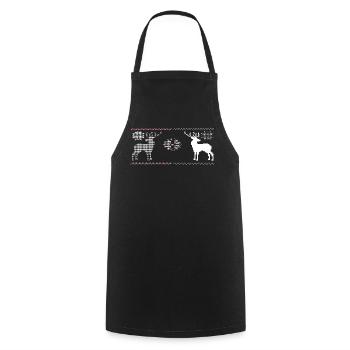Noël, Renne - Tablier de cuisine - noir - Devant - AI Model Male 185 dark (185cm)