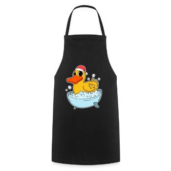 Canard en caoutchouc Noël - Tablier de cuisine - noir - Devant - AI Model Male 185 dark (185cm)