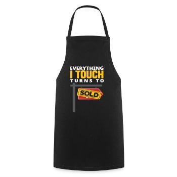 Real Estate Agent Saying - Cooking Apron - black - Front - AI Model Male 185 dark (185cm)