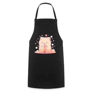Boissons pour chats kawaii Boba Bubble Tea Chibi - Tablier de cuisine - noir - Devant - AI Model Male 185 dark (185cm)