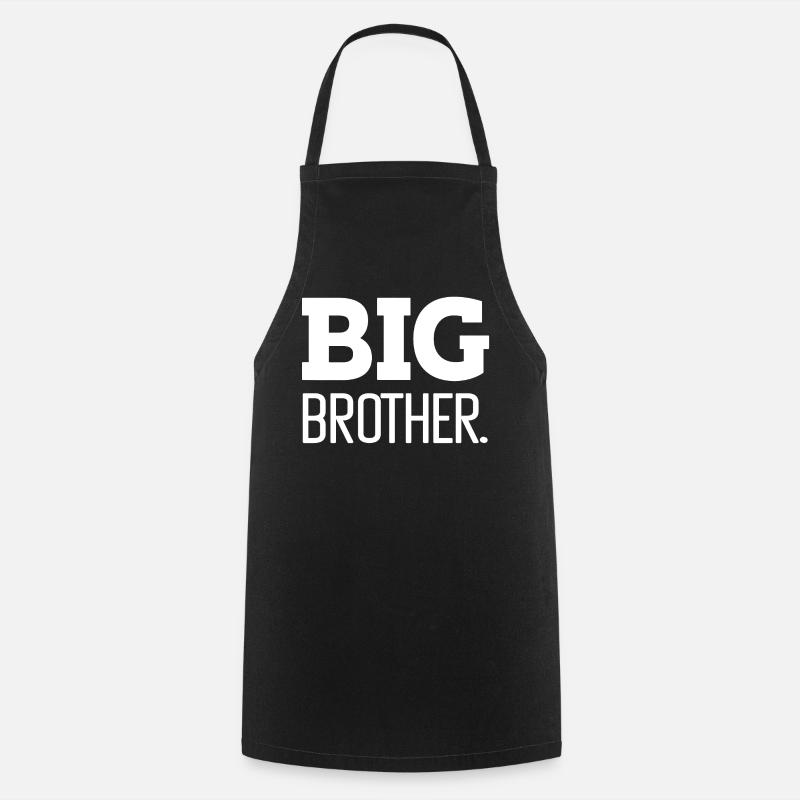 Bold Big Brother Graphic Tee Design - Cooking Apron - black