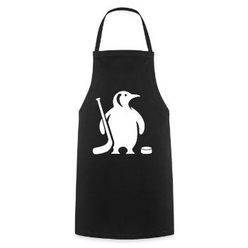 Minimalistische Pinguin Eishockey Silhouette - Kochschürze - Schwarz - Vorne - AI Model Male 185 dark (185cm)