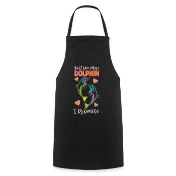 Dolphin Just One More Dolphin I - Cooking Apron - black - Front - AI Model Male 185 dark (185cm)