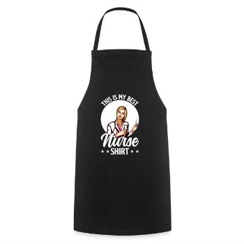 This Is My Best Nurse Shirt - Nursing Nurse - Cooking Apron - black - Front - AI Model Male 185 dark (185cm)