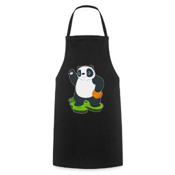 Panda Basketball Player Basketball - Cooking Apron - black - Front - AI Model Male 185 dark (185cm)