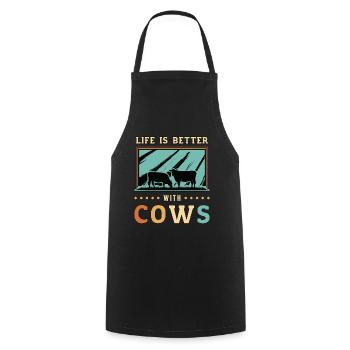 La vie des éleveurs de bétail est meilleure avec le bétail des vaches - Tablier de cuisine - noir - Devant - AI Model Male 185 dark (185cm)