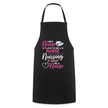 Infirmière d’hôpital - Je suis infirmière. J’aime être une infirmière - Tablier de cuisine - noir - Devant - AI Model Male 185 dark (185cm)