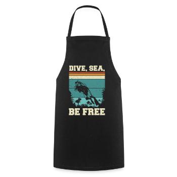 Scuba Diving, Scuba Diving, Holiday Sea Diver - Cooking Apron - black - Front - AI Model Male 185 dark (185cm)