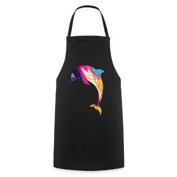 Dolphin - Kochschürze - Schwarz - Vorne - AI Model Male 185 dark (185cm)