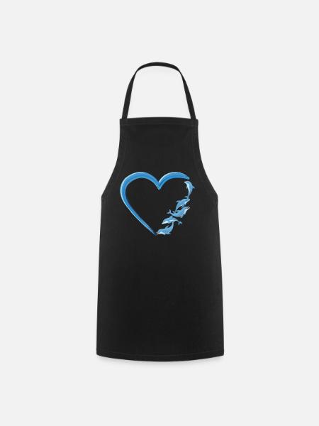 Dolphin Heart - Kochschürze - Schwarz