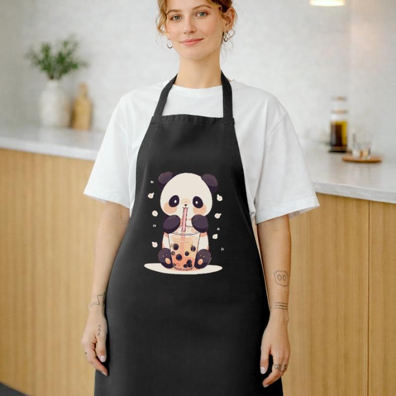 Kawaii Panda Drinks Boba Bubble Tea Chibi Cooking Apron