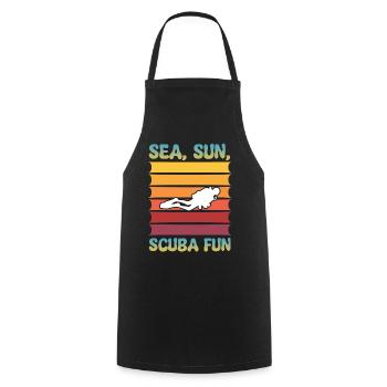 Scuba Diving, Scuba Diving, Holiday Sea Diver - Cooking Apron - black - Front - AI Model Male 185 dark (185cm)