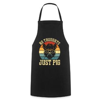 Pig Farming No Thoughts Just Pig Livestock Farming - Cooking Apron - black - Front - AI Model Male 185 dark (185cm)