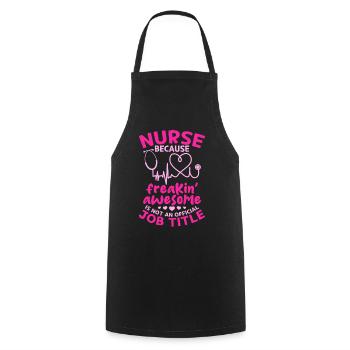 Hospital Nurse Sayings Nursing Funny Nurse - Cooking Apron - black - Front - AI Model Male 185 dark (185cm)