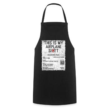 Devis de voyage de vacances - C’est mon avion - Tablier de cuisine - noir - Devant - AI Model Male 185 dark (185cm)