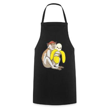 Singe Banane - Tablier de cuisine - noir - Devant - AI Model Male 185 dark (185cm)