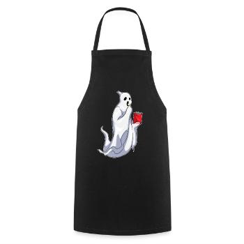 Chips de pommes de terre Halloween fantômes - Tablier de cuisine - noir - Devant - AI Model Male 185 dark (185cm)