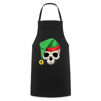 Totenkopf Weihnachten Weihnachtsmütze - Kochschürze - Schwarz - Vorne - AI Model Male 185 dark (185cm)