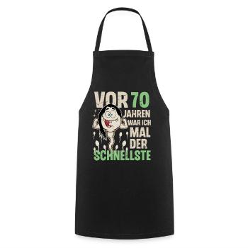 70. Geburtstag 70 Jahre War Ich Mal Der Schnellste - Kochschürze - Schwarz - Vorne - AI Model Male 185 dark (185cm)