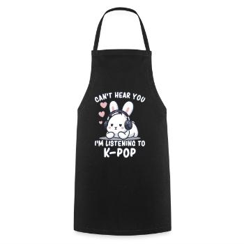 K-Pop KPop Korean Music Bunny - Cooking Apron - black - Front - AI Model Male 185 dark (185cm)