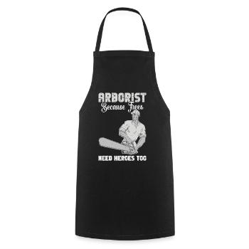 Logger Essentials Coupe de bois Bûcheron Entretien des arbres - Tablier de cuisine - noir - Devant - AI Model Male 185 dark (185cm)
