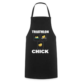 Lustiger Triathlon Triathlet - Kochschürze - Schwarz - Vorne - AI Model Male 185 dark (185cm)