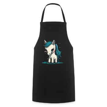 Süßes Pony | Pferdeliebhaber und Pferdefreunde - Kochschürze - Schwarz - Vorne - AI Model Male 185 dark (185cm)