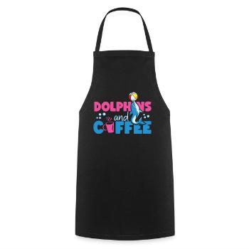 Dolphin Coffee Dolphins And Coffee - Kochschürze - Schwarz - Vorne - AI Model Male 185 dark (185cm)