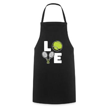 Love Tennis Coach Tennis Player Tennis Racket - Cooking Apron - black - Front - AI Model Male 185 dark (185cm)