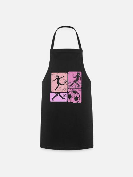 Soccer féminin, Football féminin, Football féminin - Tablier de cuisine - noir