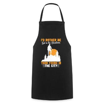 Mountaineering Dog Hiking Accessories Mountain Dog Lovers - Cooking Apron - black - Front - AI Model Male 185 dark (185cm)